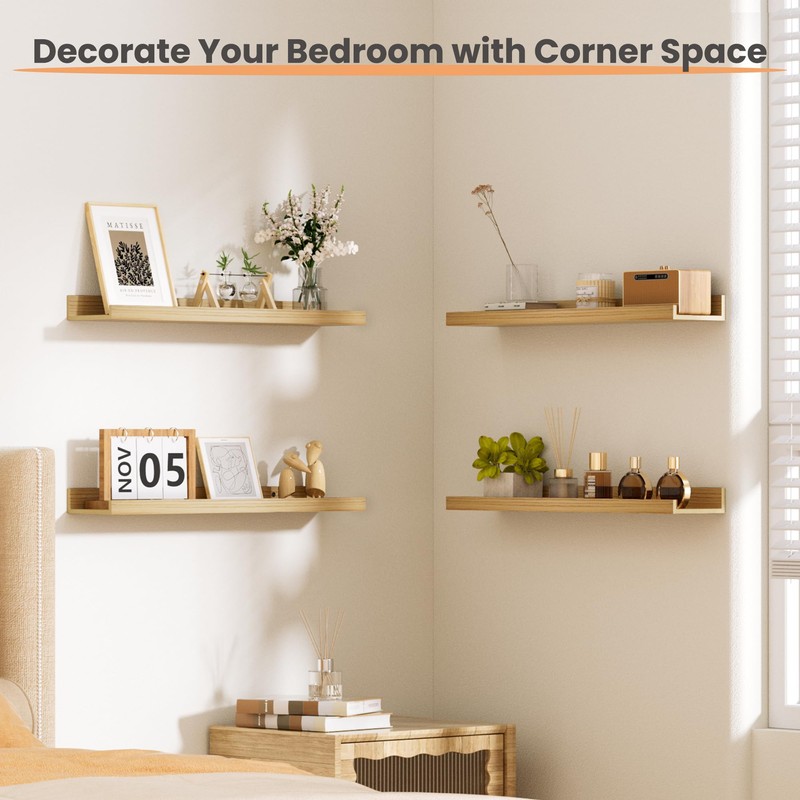 upsimples Floating Shelves for Wall, 23.6 Inch Shelves for Decor