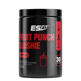 ES FIT Amino Powder - Pre and Post Workout with Electrolytes - BCAA 2:1:1 Ratio, Amino Acids, Superior Taste, Tested and Certified, Fruit Punch Slushie, 30 Servings