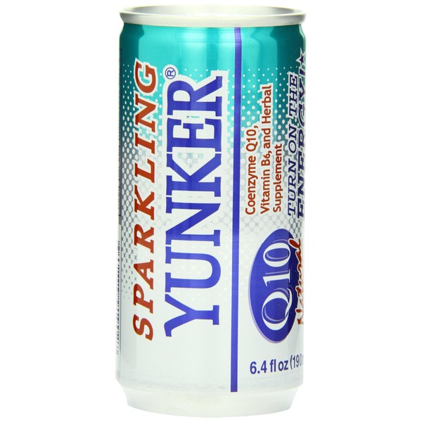 Yunker Sparkling With Coq10 Energy Drink, 6.4-Ounce Cans (Pack of 20)