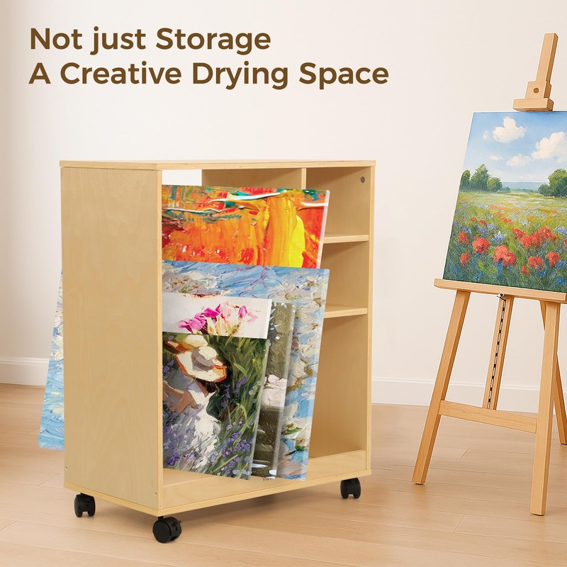 VISWIN Art Cart Organizer, Solid Beechwood Art Supply Storage Organizer
