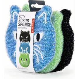 Funny Beautiful Dish Sponge 5 Designs, Kitchen Sponge for Pot, Plates, Pans, Kitchen Sponge, Koala, Sloth, Cat, Rainbow, Cassette (Kitty Cat)