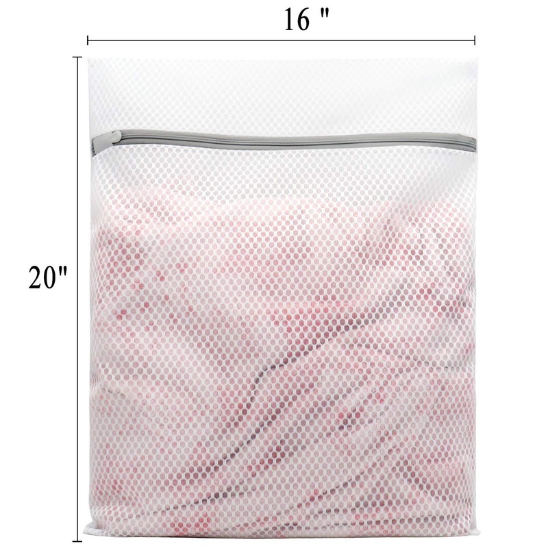 Muchfun 3Pcs Durable Honeycomb Mesh Laundry Bags for Delicates 16