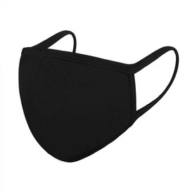 Black Face Mask Soft Cotton Comfortable Washable Reusable Breathable Stretchable (3 Pieces)