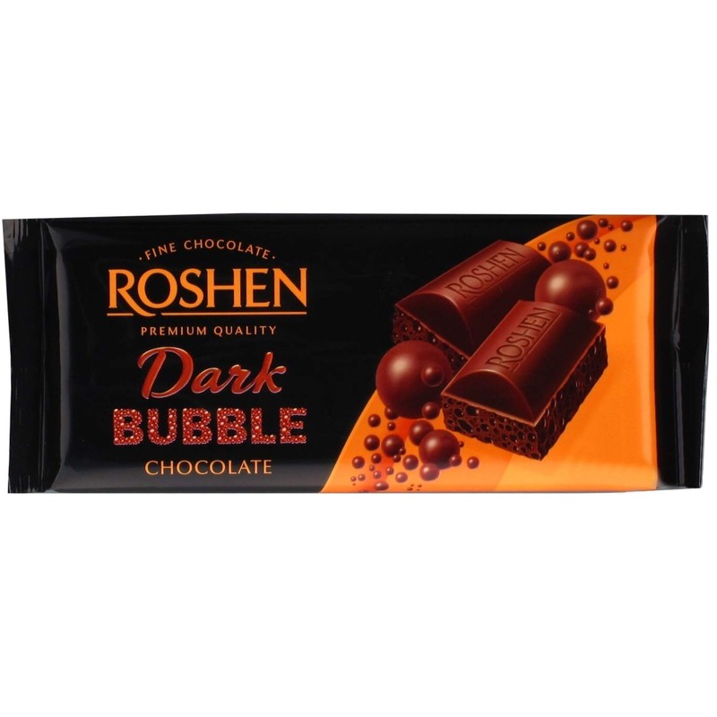 Roshen "Aerated" Fine Dark Chocolate Bar, (2.82 oz/80 grams) Pack