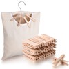 Clothes Pins Bag Holder Laundry Canvas Clothespin Bag with Hanging