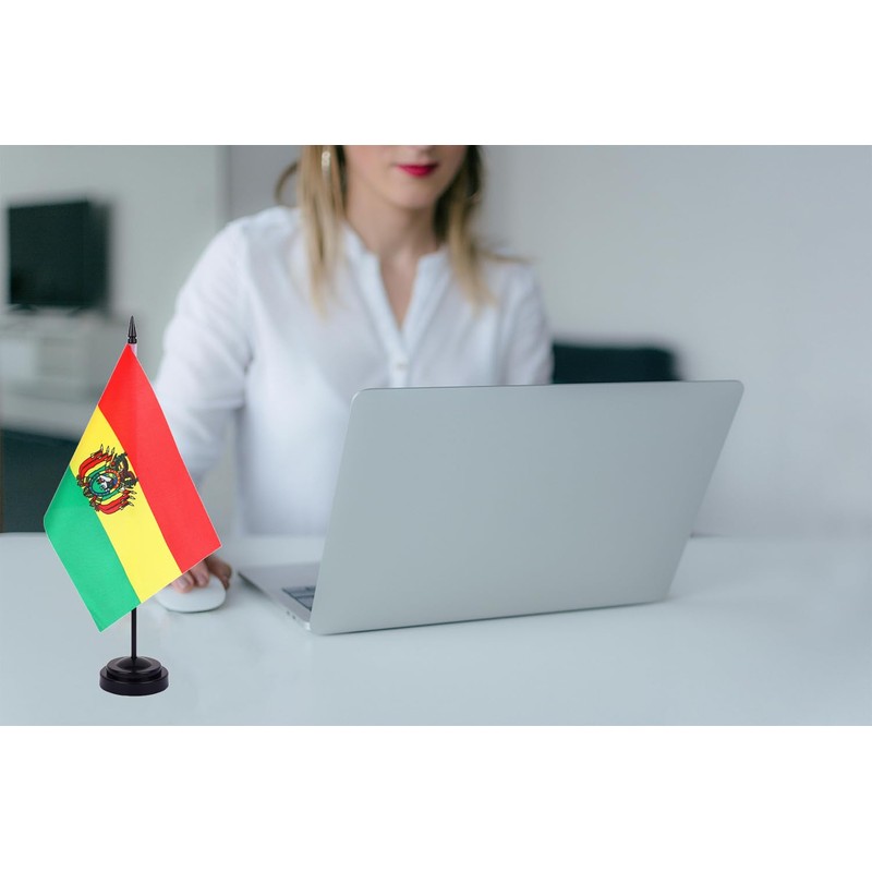 2 Pack Bolivia Flag Bolivia Deluxe Desk Flag Set -