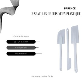 PARENCE PAR3SPTL001 Spatules, Plastique, White