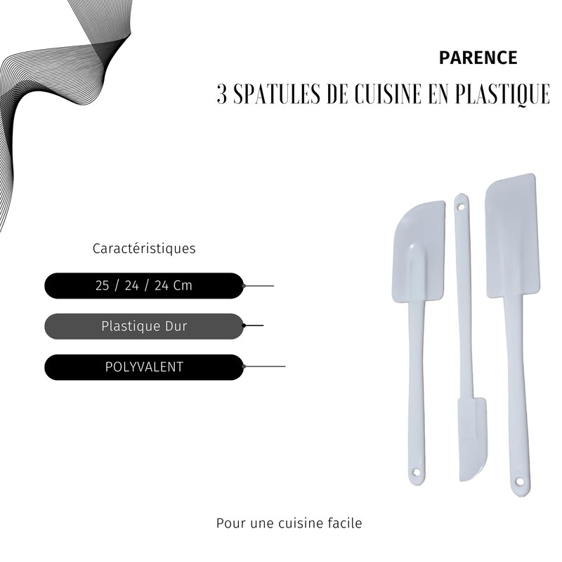 PARENCE PAR3SPTL001 Spatules, Plastique, White