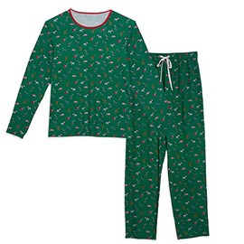 Magnetic Me Soft Modal Family Holiday Pajamas with Easy Magnet Closure - Jungle Bells 2 Piece Christmas PJ's Set For Men X-Large