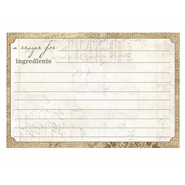 C.R. Gibson Rustic Blank Recipe Cards, 40pc, 4'' W x 6'' L