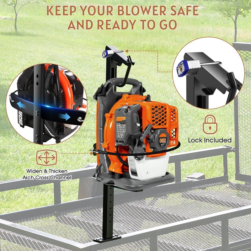 SDSNTE Backpack Blower Rack with Lock for Trailer – Heavy-Duty