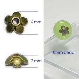 Bronze Petal Bead Caps Antique Silver Spacer Bead Caps for Bracelet Necklace Earrings Jewelry Making Supplies Findings Fit 10-12mm Round Beads 500Pcs