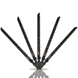 Seimneire 5 Pcs T344D T Shank Jigsaw Blades, 6 TPI Jig Saw Blades 6 Inch Jigsaw Blades, HCS Jig Saw Blades Wood Jigsaw Blades for Plastic Chipboards Plywood Hardwood Quick Cutting