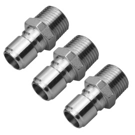 Lary Quick Disconnect for Brew 1/2 inches MPT Male Stainless Steel 304 Home Brewing Fitting Connector 3 Pcs, Silver