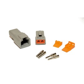 Deutsch DTP 2-Pin Connector Kit with 12-14 Gauge Solid Contacts