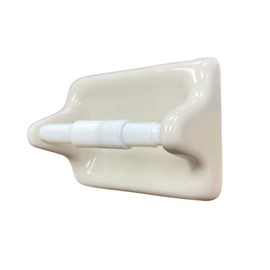 Tenedos Glazed Ceramic Bathroom Toilet Paper Holder Accessory (Bone Almond) - Not for Flat Surface Installation
