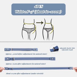 ZEPIQOR Pack of 4 belts without buckle, children's belt boys, children's belt girls, for children, adjustable buckle-free, invisible stretch belt, children's belt with leather