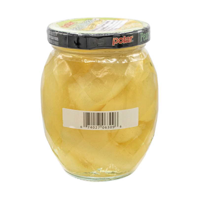 MW Polar Pear Slices in Light Syrup, glass jar 10oz