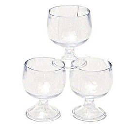 12 Mini Plastic Brandy Glasses Wedding Favor Clear