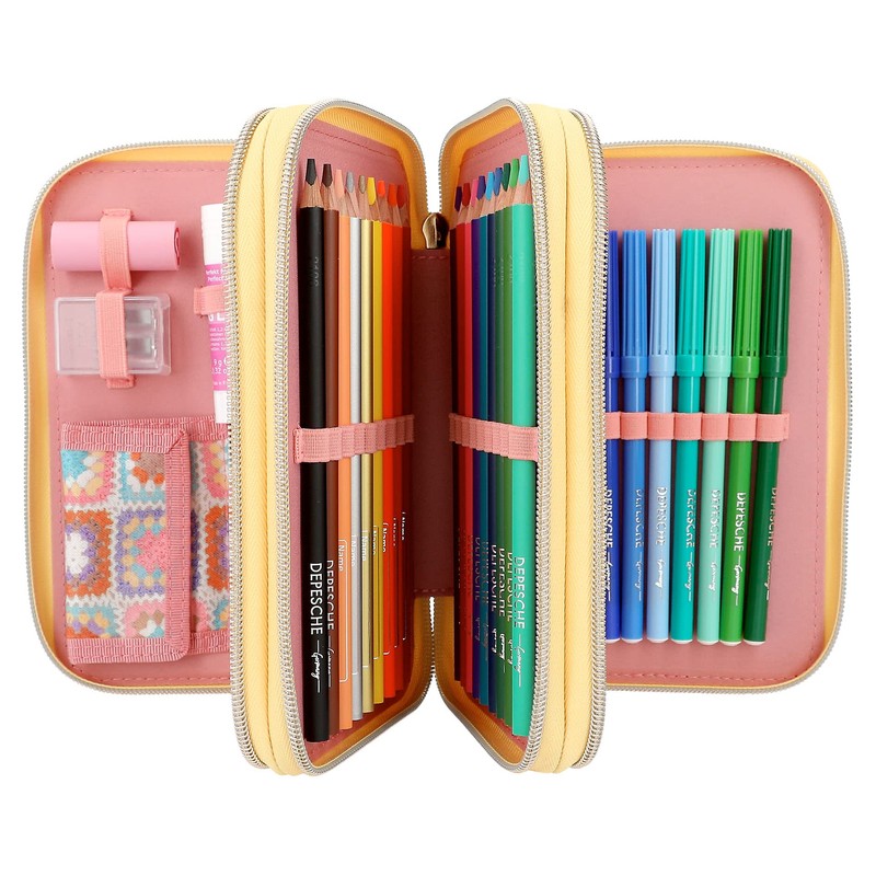 Depesche 12378 TOPModel Hippie Heart - Filled 3-Compartment Pencil Case