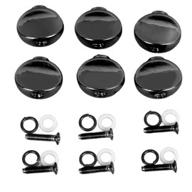 6 Pieces Guitar Tuning Peg Knobs Metal Mechanics Knobs Replacement for Acoustic Electric Guitar (Black)