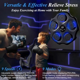 YCJYZLF Music Boxing Machine with Boxing Gloves, Smart Bluetooth Music Boxing Machine Wall Mounted, Electronic Boxing Target Home Workout Punching Equipment, Music Boxing Machine for Adults and Kids