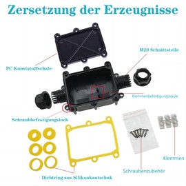 SZFUDIGO Outdoor Waterproof Junction Box IP68 2 Way Plug Wire External Electrical Junction Box Cable Connector Wire Diameter 4-15mm 1PCS