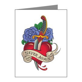 Truly Teague Note Card Never Again Broken Heart