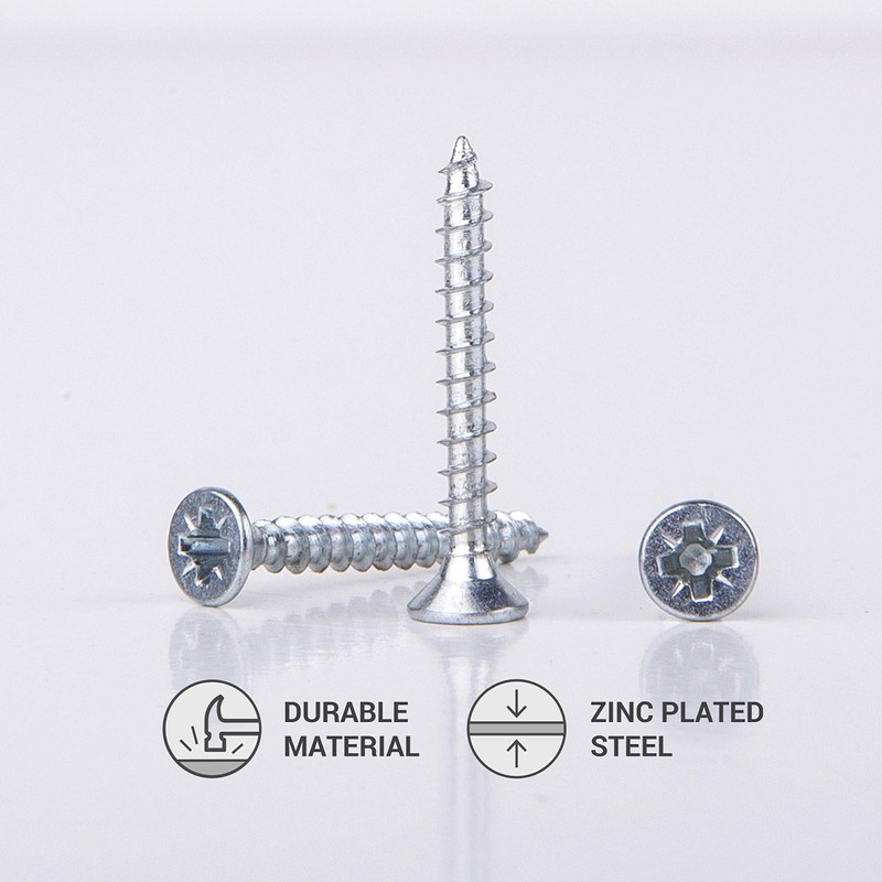 Marcopol Wood Screws, 4.0 x 25 mm, Pack of 500,
