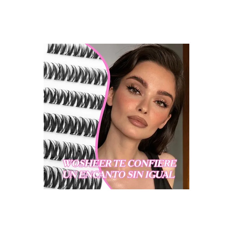 Wosheer Pestañas Postizas Autoadhesivas Sin Pegamento 10-16mm longitud mixta curva