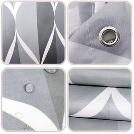 Tennove Shower Curtain 72 x 78Inch Waterproof Thick Polyester Fabric Bathroom Shower Curtain for Home Hotel Decor Geometric Long Washable Bathtub Bath Curtain Sets with Hooks, Weighted Hem