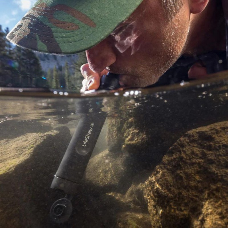 LifeStraw Peak Personal Water Filter Straw, Dark Gray