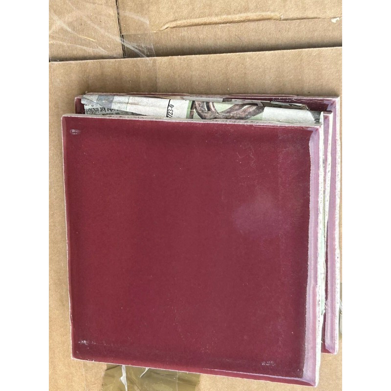 Huntington Tile Burgundy or Maroon 4 1/4” Vintage Field Tile
