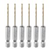 sourcing map 6pcs 1/4" Hex Shank Drill Bit 1/16" Gold