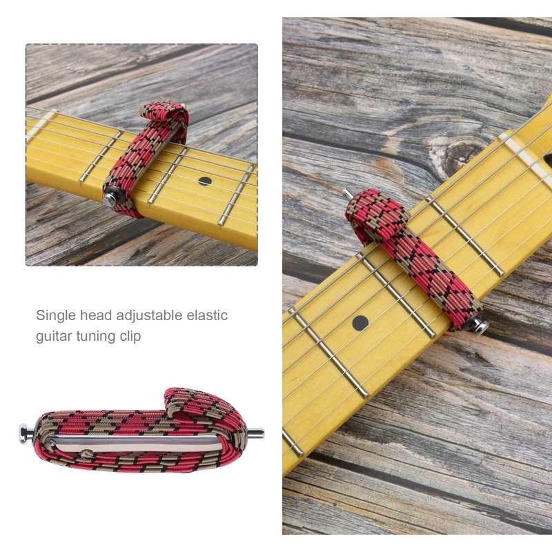 VGOL 2 Pieces Single End Guitar Adjustable Elastic Capo Rubber