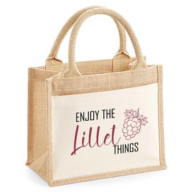 mamir home Jute Bag Enjoy The Lillet Things | Gift Bag JGA Stag Night | Small Gift Bag Girlfriend Garden Party (Lillet), lillet