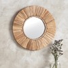 47th & Main Boho Beaded Round Wood Wall Mirror, 31-Inch