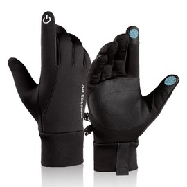 flintronic Windproof Winter Warm Gloves, Touchscreen Waterproof Cycling Gloves with Elastic Cuffs, Non-Slip for Cycling, Motorcycle, Skiing, Riding, Running - Men/Women