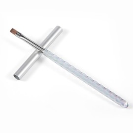 SILPECWEE Flat Nail Brush, Nail Clean Up Brush Acrylic Nail Art Brushes, Cleaning Polish Mistake on the Cuticles Nail Polish Remover Brushes Painting Pen Nail Design Tools