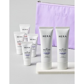 Hera [헤라] NEW UV 프로텍터 톤업 라벤더 50mL 듀오 기획 세트 (라벤더 15ml*2ea, 피치 15ml*2ea, 라벤더 파우치) [HERA] NEW UV Protector Tone-Up Lavender 50mL Duo Set (Lavender 15ml*2ea, Peach 15ml*2ea, Lavender Pouch)