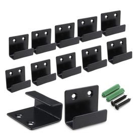 YMAISS's 12Packs Tile Hanger Stainless Steel Wall Tile Display Bracket,Flat J Hooks Hanger,Wall Mounted Hook Fastene for Ceramic Tile Billboard Display,Board Holder Black