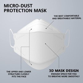 LEVENIS Face Masks 50 Pack, Breathable Comfortable and Disposable Mask, White