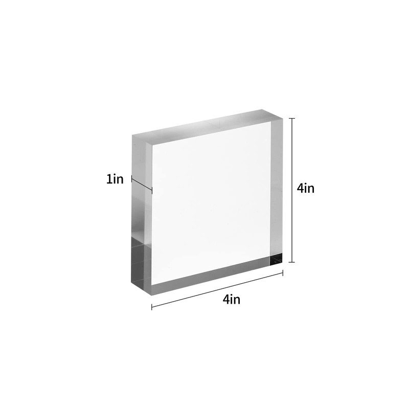 CiaoHER 1in Thickness 4in Square Acrylic Cube Display Block Clear