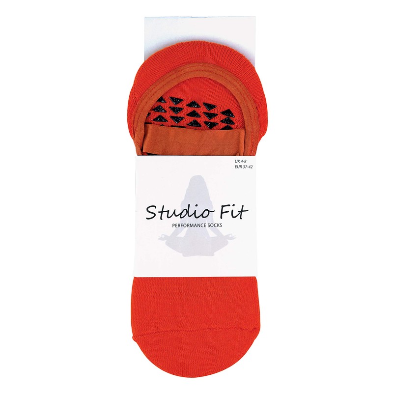 Sock Snob Women's Invisible Non-Slip Yoga Socks, orange
