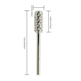 Spontaneous Beauty Premium Safety Nail Carbide Smooth Round Top 3/32" Shank (Silver - Small Barrel, Quad Coarse - 4XC)