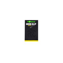 Korda Hook Klip Medium | Quick-Change Metal Clips for Carp Fishing Rigs | Black Nickel Plated, Pack of 10