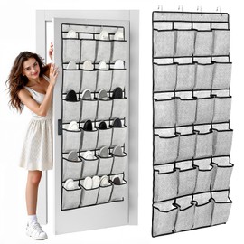 Organizador de Zapatos Colgado Sobre La Puerta, Organizador Colgante para Guardar Zapatos, con 24 Bolsillos Grand,4 Ganchos para Puertas,Capacidad 24 