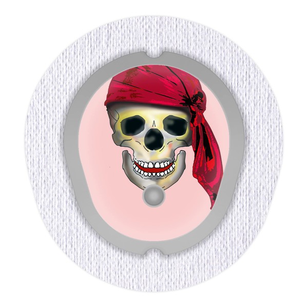 2 x Skull with Hat Sticker for Dexcom G7 Transmitter