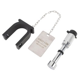 Trailer Lock for Fifth Wheel Coupling with Warning Sign and 2 Keys, Anti Theft Made of Steel and Aluminum for 2 Inch King Pin