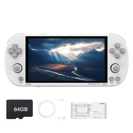Trimui Smart Pro Handheld Game Console 4.96-Inches Display Game Console, Linux System with Allwinner A133P Processor Built-in 64G TF Card White